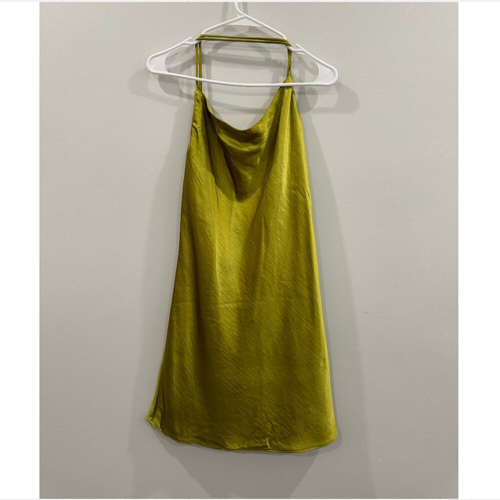 H&M Green Satin Slip Dress - Size M